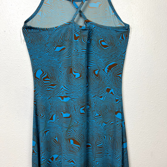 Paloma Wool Luz Slinky Midi Dress Size Large Zebra Print Mosaic Blue 90s Y2K - Picture 7 of 16